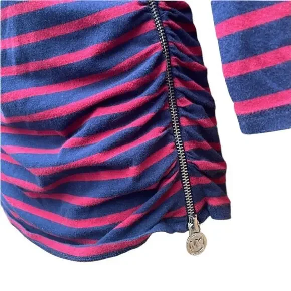 MICHAEL Michael Kors 3/4 sleeve ruched striped shirt - medium - Picture 4 of 8